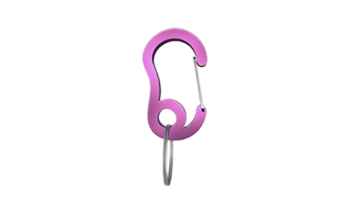 Lyserødt snap hook karabinhage med lille splitring, holdbar, 13x22mm, til at sikre hundetegn eller tilbehør på halsbånd.