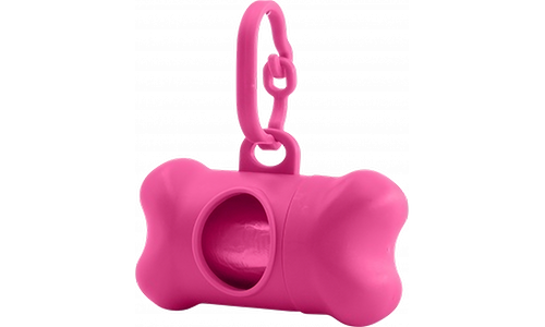 Dispenser Til Hunde Høm Høm Poser Lyserødt benformet hundepose dispenser, praktisk for hundeejere. Let at fastgøre til liner for hurtig adgang til poser.