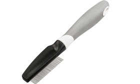 Loppekam til hunde og katte Hund- og katte-lusekam med fine metaltænder og ergonomisk håndtag, designet til at fjerne lopper og snavs fra pelsen.