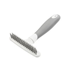 Underuldskam til hunde med 32 metalnåle og ergonomisk håndtag til at fjerne løs pels og reducere fældning.