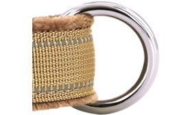 Brunt blødt polstret reflekssele med no-pull design, øget synlighed, holdbart og justerbare stropper.