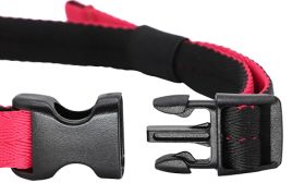 Blød polstret justerbar hundesnor i pink letvægtsnylon med robust spænde for hundens komfort.