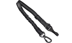 Sort refleks sikkerhedssnor til bil, 55-65 cm lang, justerbar strop med metalspænde for trygge rejser.