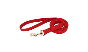 Hundesele med Halsbånd og Snor Rød hundeselerkit med matchende halsbånd og line, letvægts, med guldbukler, justerbar for komfortabel pasform.