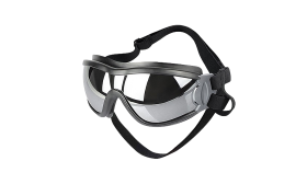 UV-beskyttende hundesolbriller med justerbare stropper, vindafvisende, hovedmål 36-56 cm, kæbemål 20-25 cm.