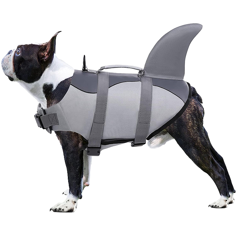 Smart Redningsvest til Hund - Haj Haj-tema redningsvest til hunde med sikre stropper, for sikkerhed og opdrift. Velegnet til forskellige hundetyper.