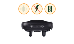 Stødfrit anti-gø-halsbånd til hunde med poteprintdesign, genopladeligt via USB, vandtæt design, holder op til 14 dage.