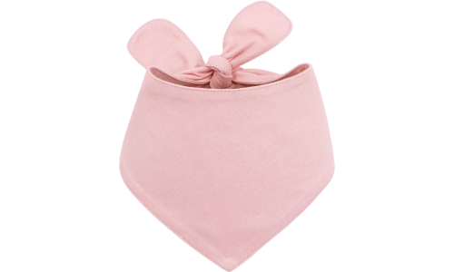 Lyserød bomulds personlig hundebandana med knude, nem at vaske, kan tilpasses med broderet navn.