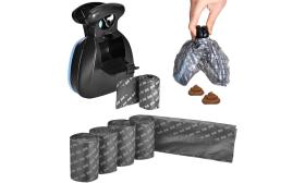 Bærbar Hømhøm-skovl med Clip on-system - nem rengøring - Omfatter miljøvenlige poser