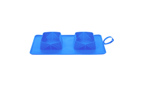 Sammenfoldelig Hundeskål til Rejsen - 1200 ml dobbelt foldbar fodermåtte