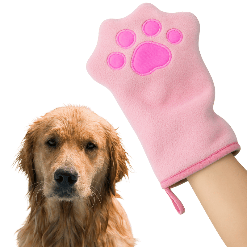 Microfiber Håndklæde til Hund & Kat – Blød Tørrehandske i Koral-Fleece
