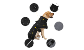 Reflekterende vandtæt hundejakke med varm fleeceforing