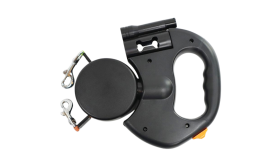 Viklefri udtrækkelig dobbelt hundesnor med LED-lys – 3 m dobbeltsnor til to hunde