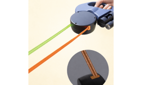 Viklefri udtrækkelig dobbelt hundesnor med LED-lys – 3 m dobbeltsnor til to hunde