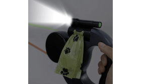 Viklefri udtrækkelig dobbelt hundesnor med LED-lys – 3 m dobbeltsnor til to hunde